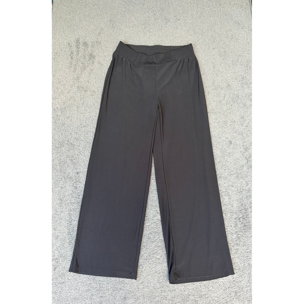 IMAN Black Wide Leg Lounge Pants Womens Size Small Short‎ Elastic Waist Relaxed